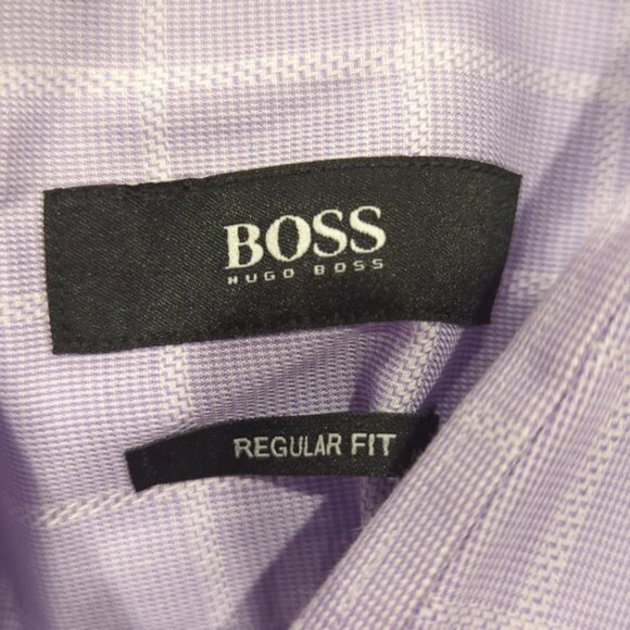 Hugo Boss regular fit Purple Large Check Long sleeve dress shirt - Picture 2 of 9
